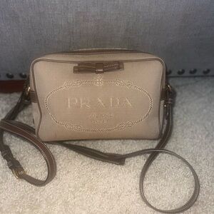 Prada jacquard logo camera bag